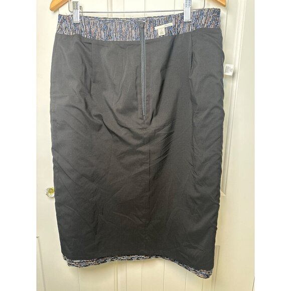 Halogen Womens Textured Pencil Skirt Size 12 Blue/Black Polyester - Picture 3 of 9
